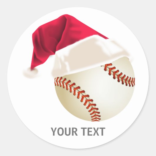 honkbal kerst ronde sticker (Voorkant)