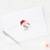 honkbal kerst ronde sticker (Envelop)