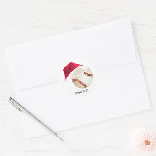 honkbal kerst ronde sticker (Envelop)