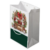 Honkbal Kerst thema in Bakkerij Medium Cadeau Bal Medium Cadeauzakje (Voorkant Gekanteld)