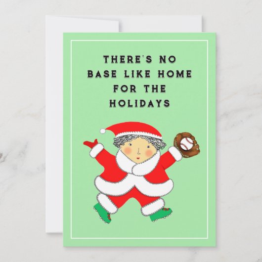 Honkbal Kerst Vakantie Kaart (Voorkant)