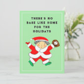 Honkbal Kerst Vakantie Kaart (Staand voorkant)