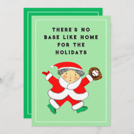 Honkbal Kerst Vakantie Kaart