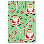 Honkbal Kerst Vakantie Midden Geschenkentas Medium Cadeauzakje (Achterkant)