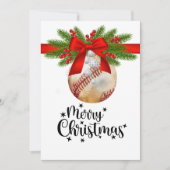 Honkbal Kerst Wenskaart voor speler Feestdagenkaart (Voorkant)