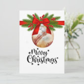 Honkbal Kerst Wenskaart voor speler Feestdagenkaart (Staand voorkant)