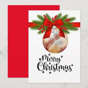 Honkbal Kerst Wenskaart voor speler Feestdagenkaart