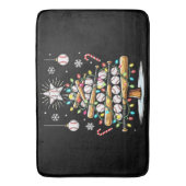 Honkbal Kerstboom Badmat (Voorkant Verticaal)