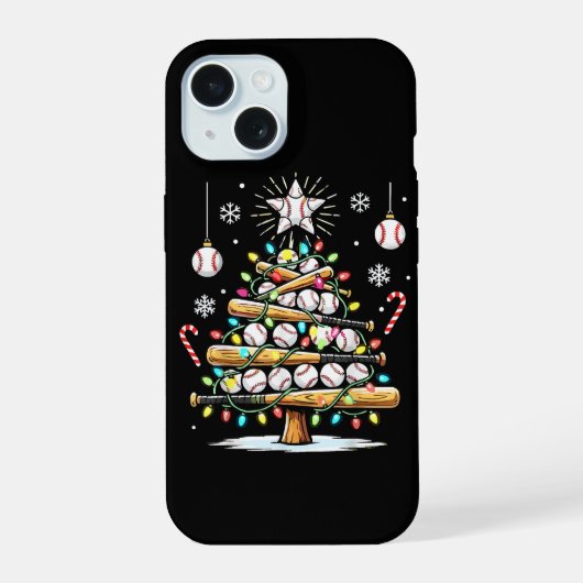 Honkbal Kerstboom iPhone 15 Case (Achterkant)