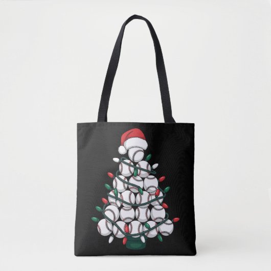 Honkbal Kerstboom Kerstman Sport Tote Bag (Voorkant)