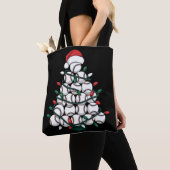 Honkbal Kerstboom Kerstman Sport Tote Bag (Dichtbij)