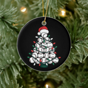 Honkbal Kerstboom Kerstman Sporten Keramisch Ornament
