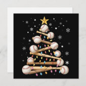 Honkbal kerstboom licht Kerstmis sportliefhebber Feestdagenkaart (Voorkant / Achterkant)