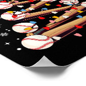 Honkbal Kerstboom Light Xmas Baseball Boys K Poster (Hoek)