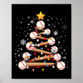 Honkbal Kerstboom Light Xmas Baseball Boys K Poster (Voorkant)