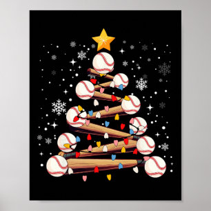 Honkbal Kerstboom Light Xmas Baseball Boys K Poster