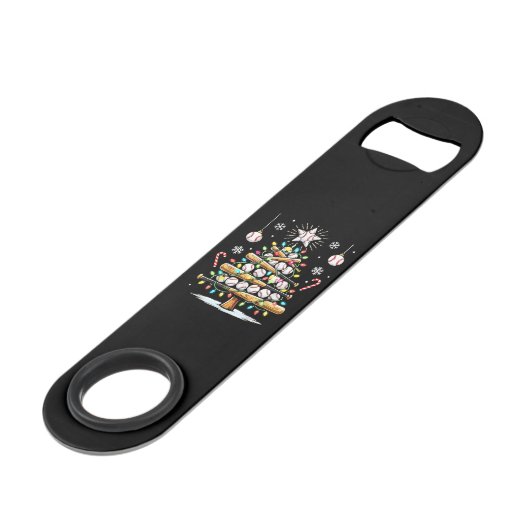 Honkbal Kerstboom Speed Flessenopener (Voorkant Gekanteld)