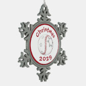 #honkbal kerstboomdecoratie tin sneeuwvlok ornament (Links)
