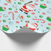 Honkbal Kerstcadeau Cadeaupapier (Hoek)