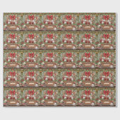 Honkbal kerstcadeau cadeaupapier (Vlak)
