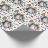 Honkbal kerstcadeau inpakpapier (Hoek)