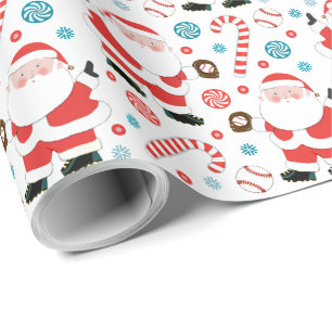 Honkbal kerstcadeau inpakpapier