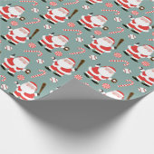 Honkbal kerstcadeau inpakpapier (Hoek)