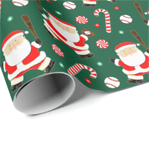 Honkbal kerstcadeau inpakpapier
