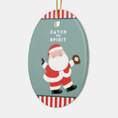 Honkbal kerstcadeau keramisch ornament (Links)
