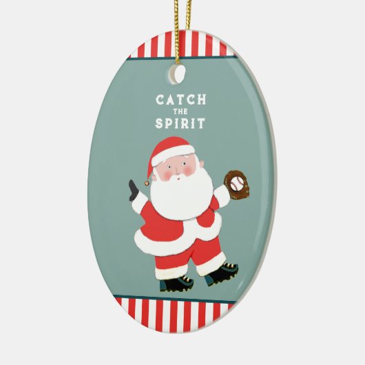 Honkbal kerstcadeau keramisch ornament (Links)