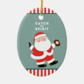 Honkbal kerstcadeau keramisch ornament (Voorkant)