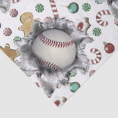 Honkbal kerstcadeau tissuepapier (Detail)