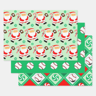 Honkbal kerstcadeau verpakkings papier inpakpapier vel