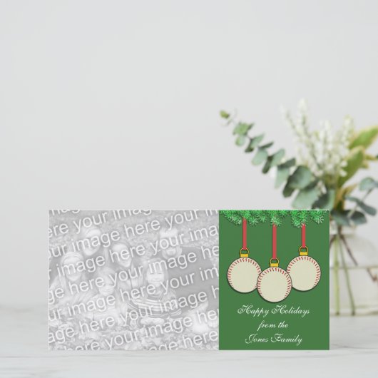 Honkbal Kerstkaart (Staand voorkant)