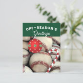 Honkbal kerstkaarten feestdagenkaart (Staand voorkant)