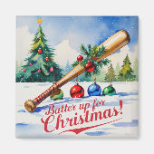 Honkbal Kerstmagneet – Feestelijke Sport Decor Magneet (Voorkant)