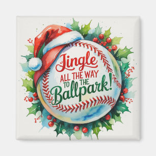 Honkbal Kerstmagneet – Feestelijke Sport Decor Magneet