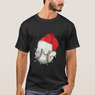Honkbal Kerstman Hoed Grappig Honkbal Xmas H T-shirt