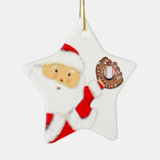 Honkbal Kerstman Keramisch Ornament (Rechts)