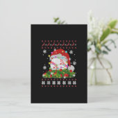 Honkbal Kerstman Muts Rendier Honkbalspeler Lelijk Kaart (Staand voorkant)