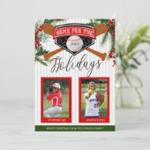 Honkbal Kerstmis Kaart (Staand voorkant)