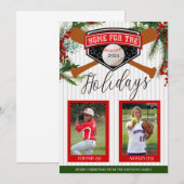 Honkbal Kerstmis Kaart (Voorkant / Achterkant)