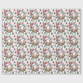 Honkbal Kerstmis met Santa Hat Cadeaupapier (Vlak)