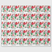 Honkbal Kerstmis met Santa Hat Cadeaupapier (Vlak)