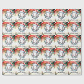 Honkbal Kerstmis met Santa Hat Cadeaupapier (Vlak)