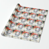 Honkbal Kerstmis met Santa Hat Cadeaupapier (Uitgerold)