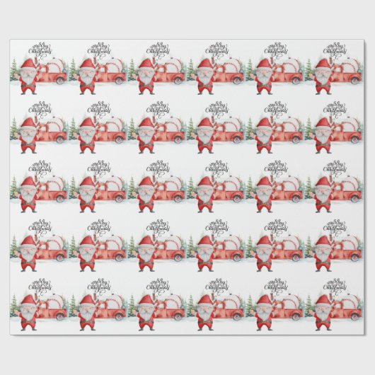 Honkbal Kerstmis met Sinterklaas en Sneeuwman Cadeaupapier (Vlak)