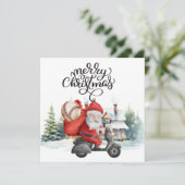 Honkbal Kerstmis met Sinterklaas en Sneeuwman Feestdagenkaart (Staand voorkant)