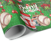 Honkbal Kerstmis met Sinterklaas Wrapping Papier (Rol Hoek)