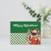 Honkbal Kerstmis thema voor Cat Lovers Feestdagenkaart (Staand voorkant)